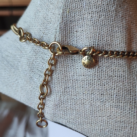 J Crew Brand Signed Teardrop Faceted Sapphire Blue Glass Statement Necklace - Picture 4 of 6